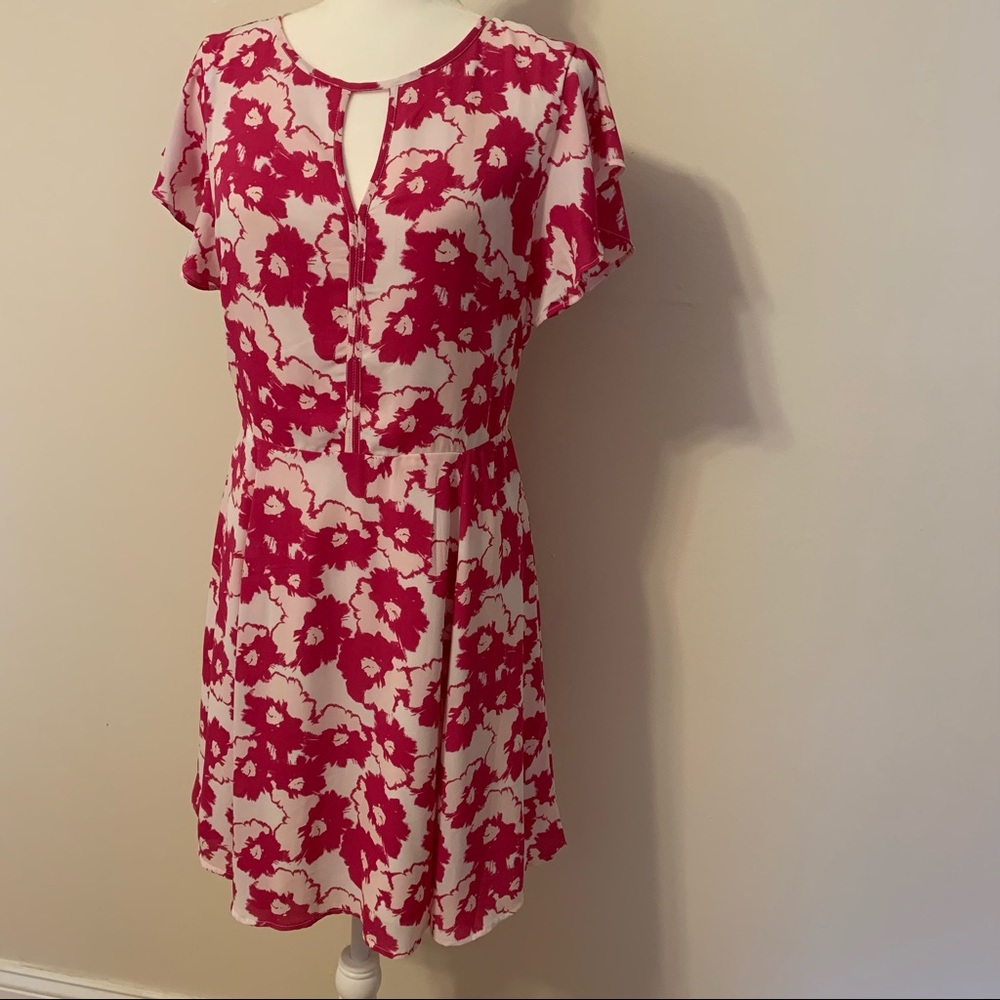 Banana Republic women’s mini dress pink/white 8